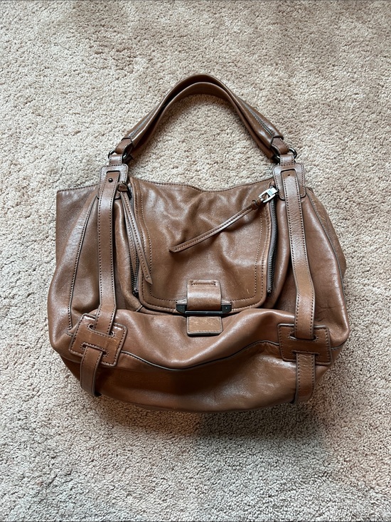 Kooba Jonnie Brown Leather Hobo Shoulder Bag